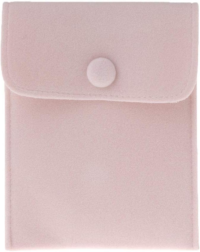 Misright 20PCs Velvet Jewelry Pouch with Snap Button Portable Soft Flannel Bracelet Necklace Gift Bag