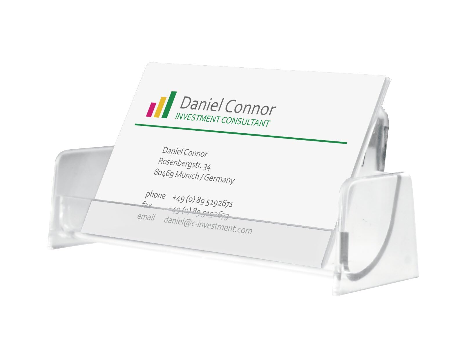 SIGEL VA120 Business Card Holder for up to 50 cards, clear