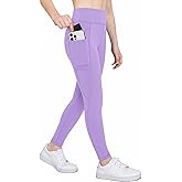 Zaclotre Girls Athletic Leggings with 4 Pockets High Waist Tights Kids Workout Yoga Pants for Running Dance