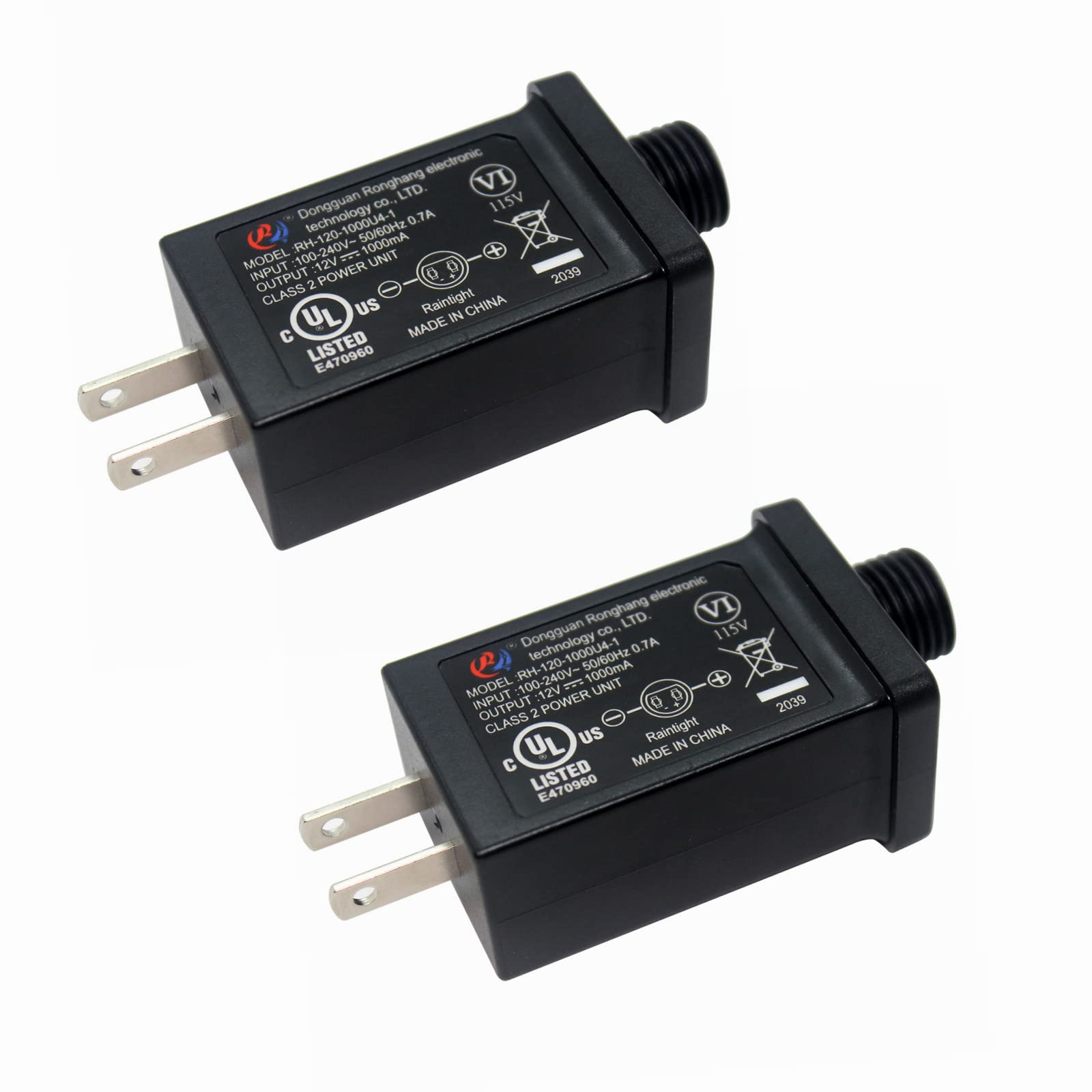 Photo 1 of 12V 1A LED Power Supply, Replacement Yard Inflatable LED Adapter LED Transformer for Christmas String Light, Fountain Lights, Inflatable Device (RH12V1A 2PCS)