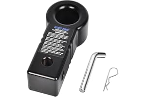 KING-PRO Shackle Aluminum Hitch Receiver 2 Inch, 22000Lbs Break Strength for Soft Shackle, Towing Mount Accessories for Trucks, SUV, Vehicle Recovery Tow Strap (Black)