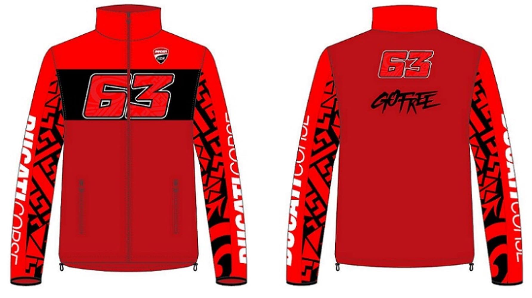 63 Bagnaia Jacket - Ducati Dual Line, Men, XXL, Red