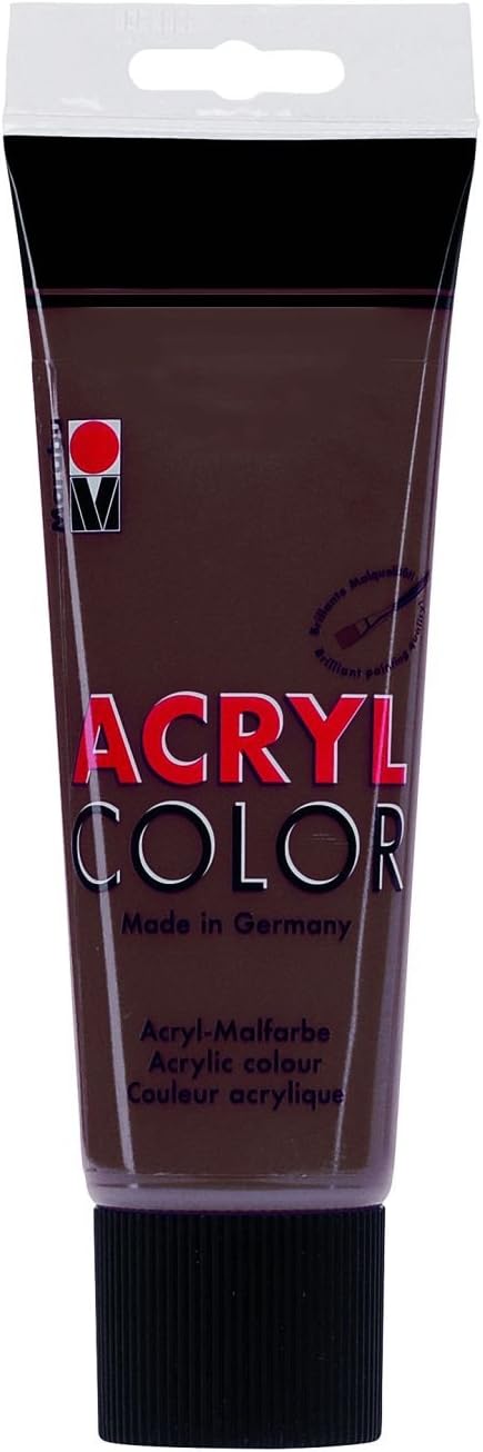 Marabu 12010025040 Acrylic Colour Medium Brown 225 ml Creamy Acrylic Paint Water-based Quick Drying Lightfast Waterproof for Application with Brush and Sponge on Canvas - Image 3