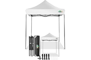 COBIZI 6.6x6.6 Pop Up Canopy Without Sidewall,Heavy Duty Canopy UPF 50+ All Season Wind Waterproof Commercial Outdoor Party Tents for Parties Canopy Gazebo with Storage Bag(6.6 x 6.6 ft White)