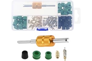 Gohantee Air Conditioning O Ring Kit, HVAC Hose Gasket, Valve Core Service Flush Kit, A/C System Compressor Gasket Seals for Repair, Plumbing, Air or Gas Connections, 101 Pcs