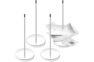 SPNKMJUJ 4 PCS Desk Receipt Holder Stainless Steel Receipt Spike 5.5 Inch Check Spindle Silver Ticket Stabber for Restaurant (Silver)