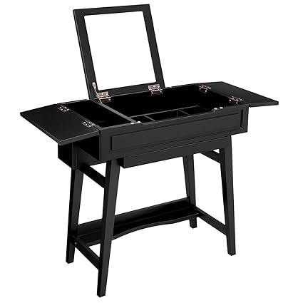 American Style Solid Wood Vanity French Retro Folding Vanity Mirror