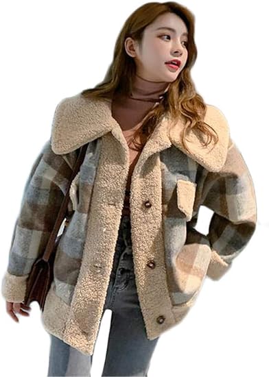 Amazon フ二ンー レディース ムートンコート ショートコート 春 秋 冬 ゆったり 着痩せ きれいめ ジャケット カジュアル かわいい 長袖 無地 コート ジャケット 通販