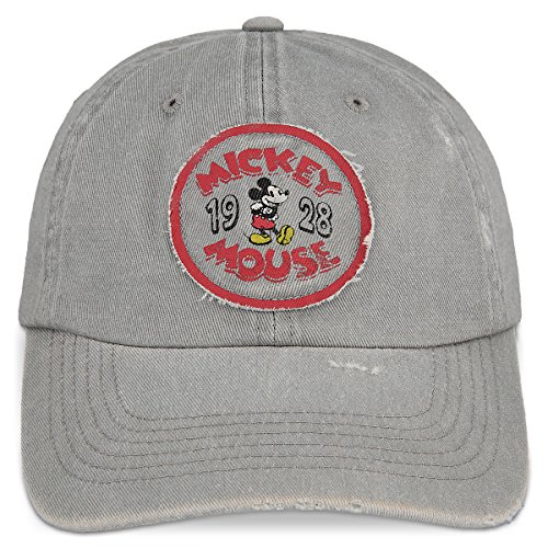 DisneyParks Mickey Mouse ''1928'' Timeless Logo Baseball Cap Adult Grey