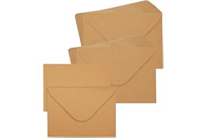 BEANPRECOY 100 Pcs Gift Envelopes, Mini 4 x 2.9in Blank Small for Wedding, Business Cards, Invitations, Greeting Cards (Brown