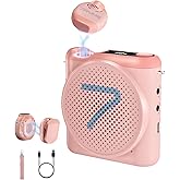 7RYMS WA2 Wireless Voice Amplifier for Teacher with Magnetic Lavalier Mic, Portable Microphone Speaker-Noise Canceling, 23H Working, 164ft Range, Mini Pa System for Teaching, Speech, Tour Guides, Yoga