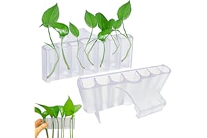 AIDMI 2PC 7 Holes Upgraded Aquarium Plant Holder, Aquatic Plant Cup for Tank, Fish Tank Plant Holder with Long Hook, Aquarium Feeder for Aquascape Decorations on Top of Tank (Transparent-2PC)