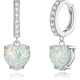 CiNily Gold Plated Teardrop/Round-Cut Cabochon Opal Earrings Dangle Drop Earrings Jewelry Gift for Women Girls