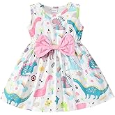RETSUGO Little Girl A-Line Dresses Bowknot Dress for Baby Girls Casual Toddler Girl Dresses for Party Girl Dress 1-8 Years