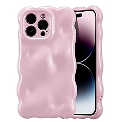 UEEBAI Ripple Case for iPhone 15, Cute Silver Cover