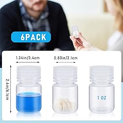 Tatuo 6 Pcs 1 oz Wide Mouth Lab Reagent Bottle