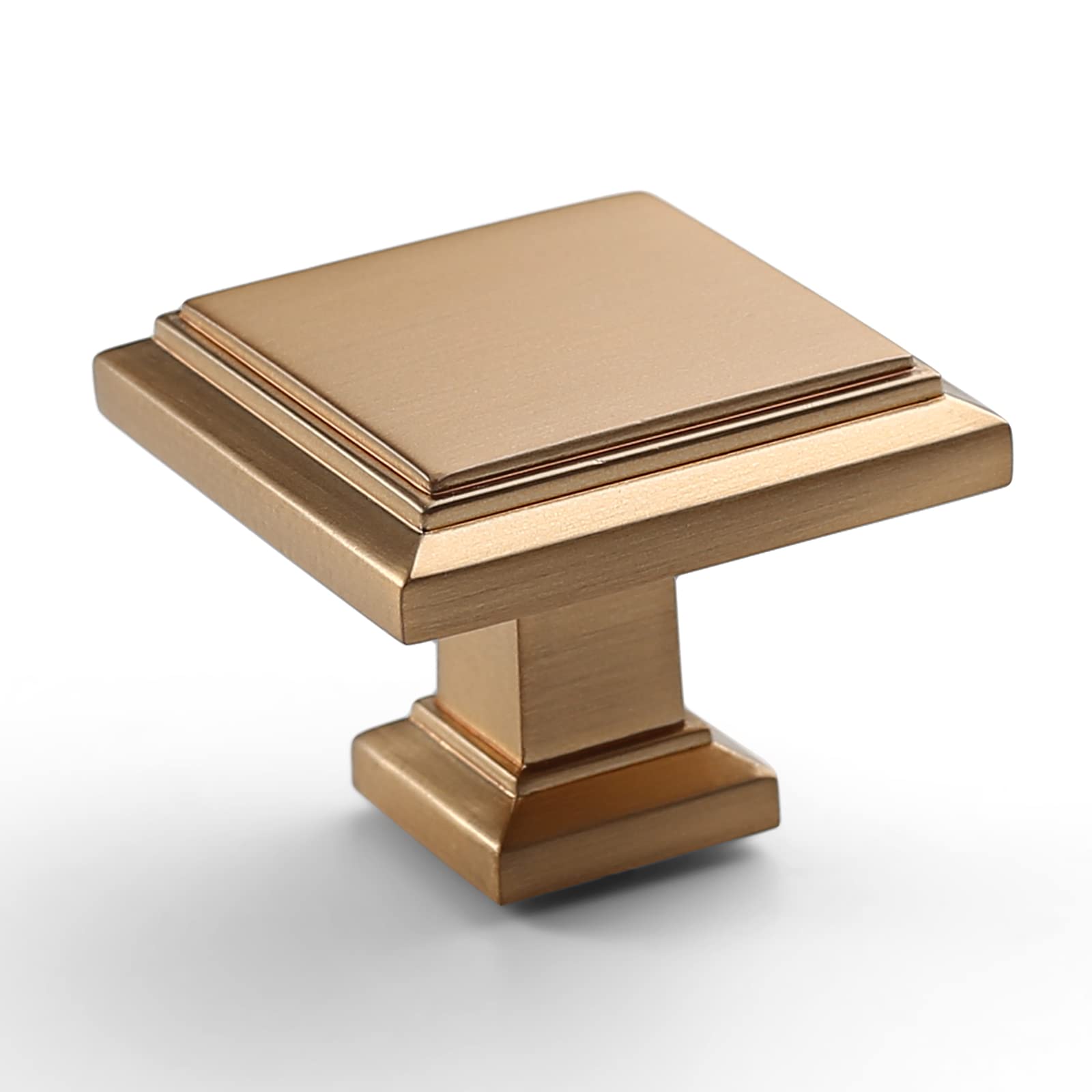 9BUILD 10 Pack Champagne Bronze Drawer Knobs - Cabinet, Cupboard, Dresser, Wardrobe Knobs - Gold, Zinc Alloy - Single Hole