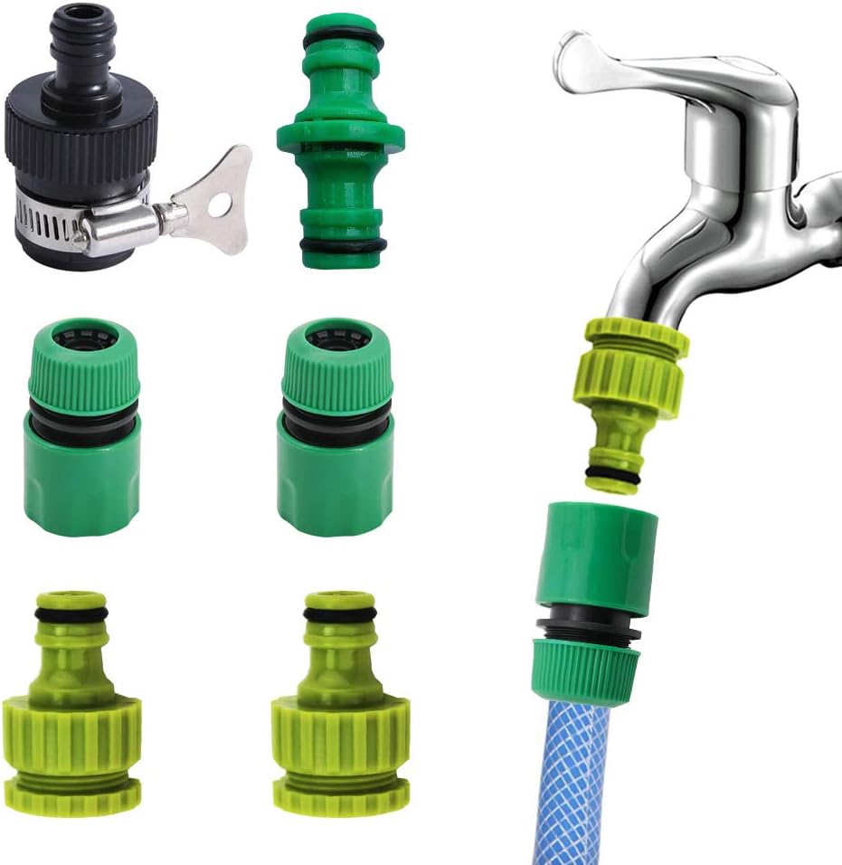 Lifreer Garden Hose Connector Fitting Set, Quick Connector, Hose Tap