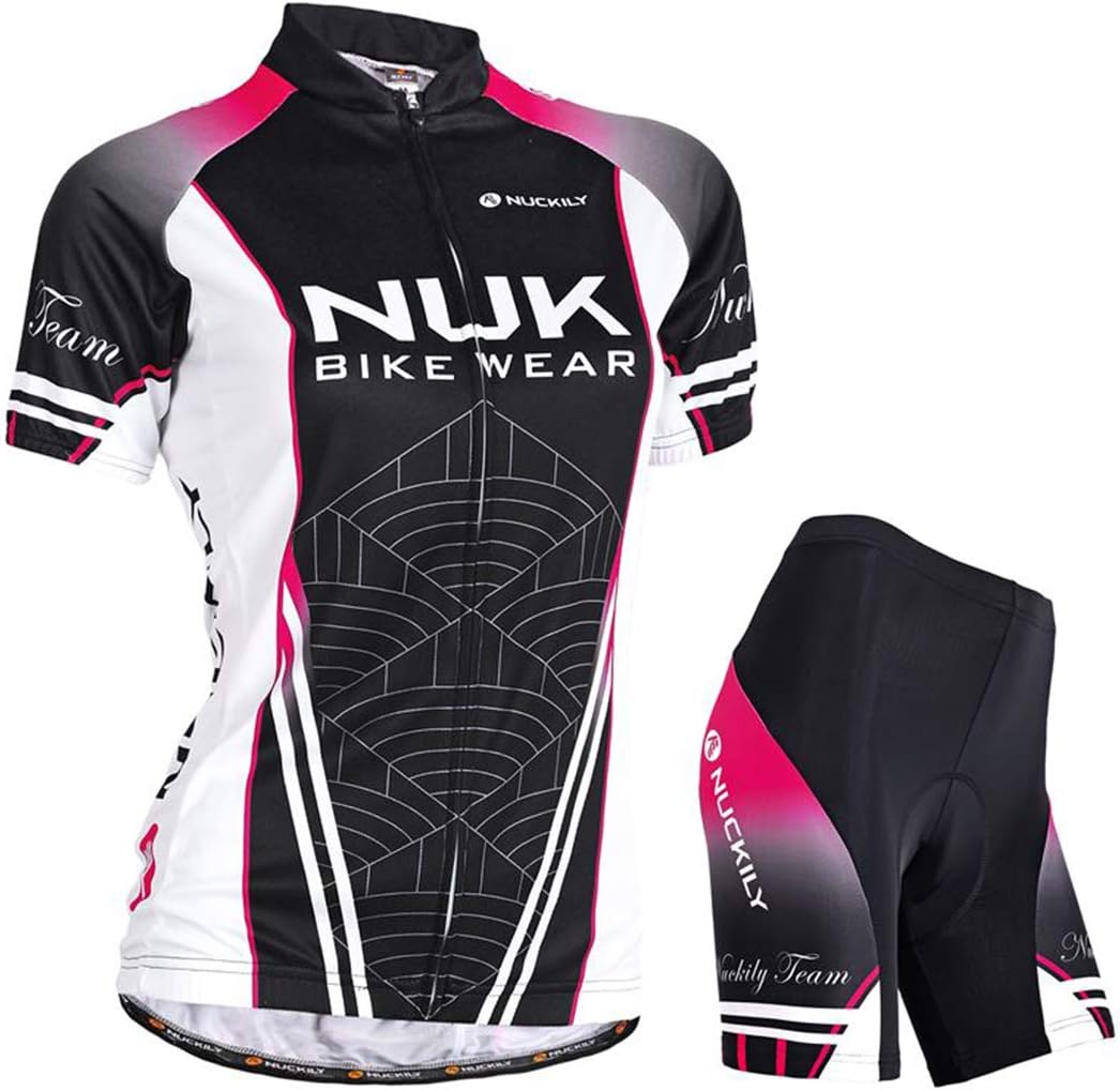 GWELL Premium Women's Cycling Jersey Set Short Sleeve + Cycling Shorts with Seat Padding