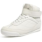 LUCKY STEP Women's High Top Sneakers Hook and Loop Lace Up Fashion Basketball Ankle Boots Skate Tennis Shoes Walking Casual Shoes