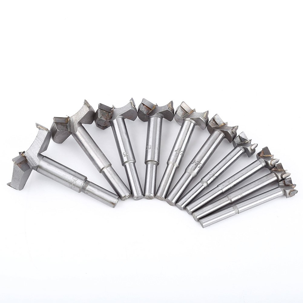Drill Bits,10pcs 14-50mm 120mm / 4.72" Forstner Drill Bit Set,Flat Wood Drill Bit,Cemented carbide,Flat Wood Drilling,drill presses or lathes