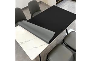 Zinkooat Leather Table Cover,1.8mm Thick,36x72 Inch Table Protector,Table Protector for Dining Room Table,Dining Room Table Protector Pad.(Black+Gray,36x72)