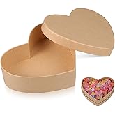 Ipetboom Heart Kraft Paper Box with Lids for Valentine's Day, Weddings, Birthdays, Thanksgiving, Anniversaries, Party Favors, Beige 6.49 X 4.92 X 1.96 Inch