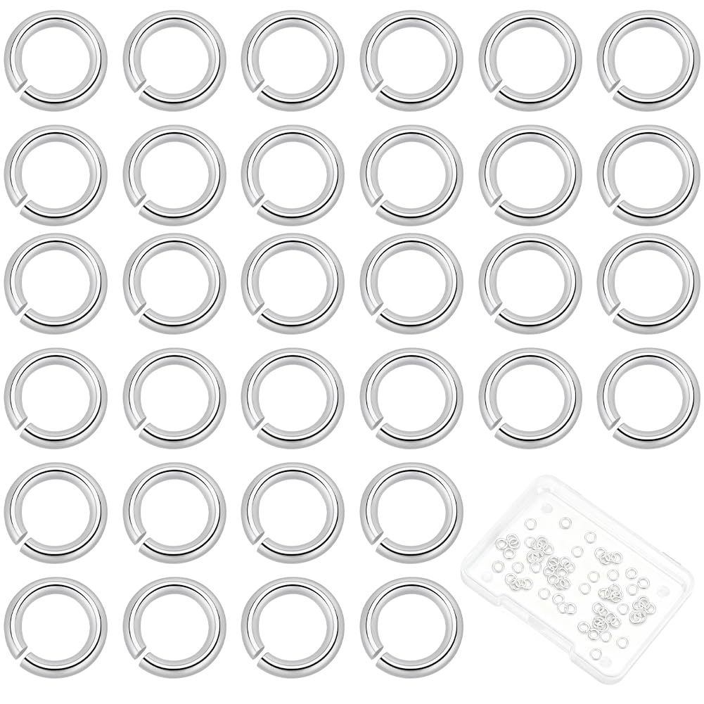Beebeecraft 50Pcs 925 Sterling Silver Open Jump Rings 4mm 21 Gauge Split Open Rings Round Jewelry O Rings Connectors for Jewellery Making Necklaces Bracelet Pendant Keychains DIY Craft