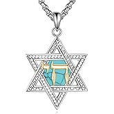 ZPMMPZ Star of David Necklace 925 Sterling Silver Hexagram Pendant Angel Religion Jewelry Gifts for Women Men