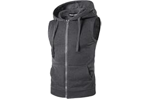 TOWMUS Mens Tank Top Hoodie Men's Sleeveless Zip Up Hooded Workout Tank Tops Muscle T Shirt Vests