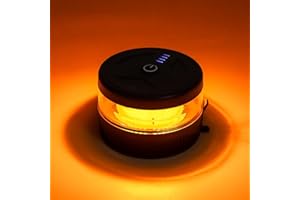 NeaLia Magnetic Wireless Beacon Light, USB-C Rechargeable LED Strobe Lights for Trucks, Mini Portable Flashing Emergency Safety Warning Light for Postal Car Tractor UTV Golf Cart IP67 Waterproof Amber
