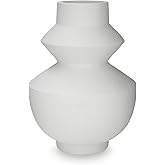 Signature Design by Ashley Naveen Casual Vase with Geometric Form Deisgn, White