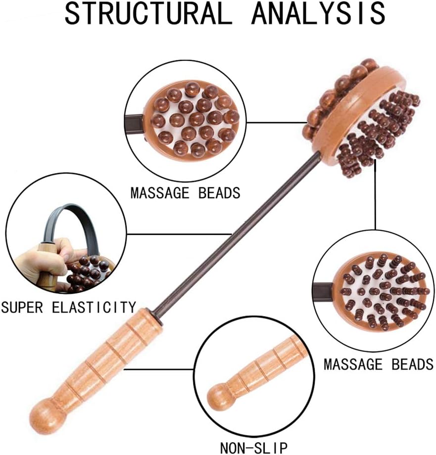 Massage Knock Hammer, KedeLak Stretch Wooden Massage Stick Health Meridian Massage Hammer Back Knock Multifunctional Health-Preserving Body Relaxation Massager: Health & Personal Care