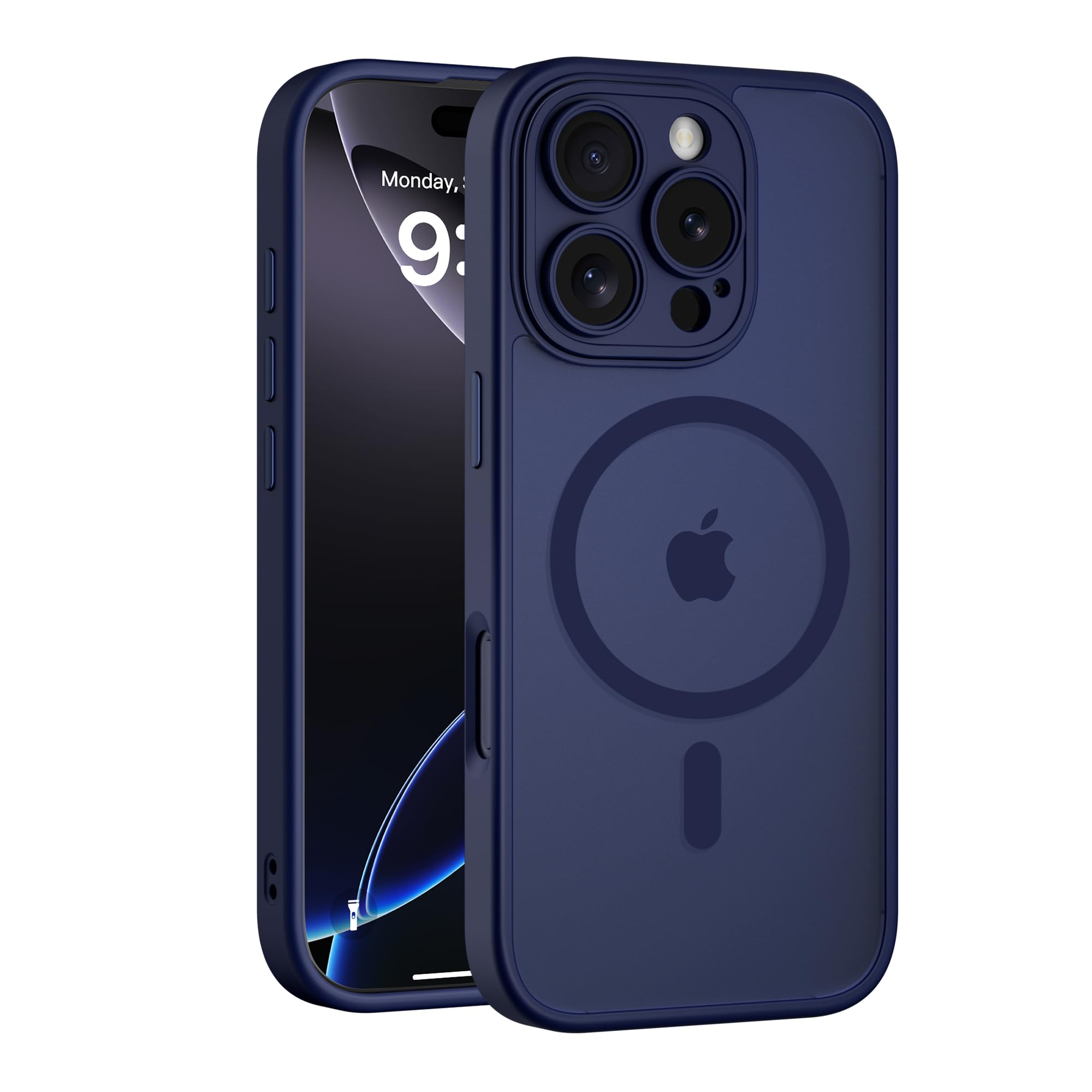 Photo 1 of COOLQO Magnetic for iPhone 16 Pro Max Case, Compatible with MagSafe, 15 FT Military Grade Drop Protection, Scratch-Resistant Back Non-Yellowing Protective Shockproof Slim Phone Bumper Case, Blue