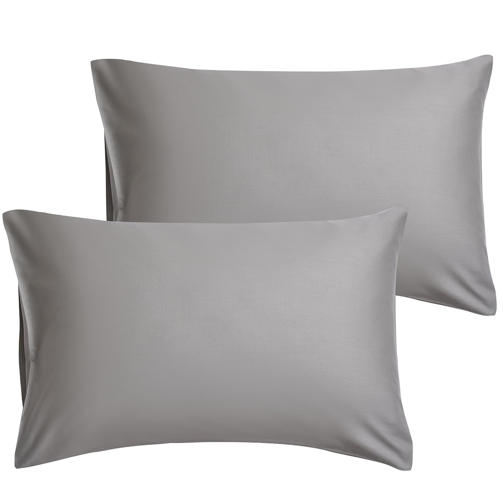 DuShow Cotton Pillowcases 2 Pack,Soft Egyptian Cotton Pillow Cases With Envelope Closure,Breathable Pillow Cover Dark Gray-51 X 76 cm