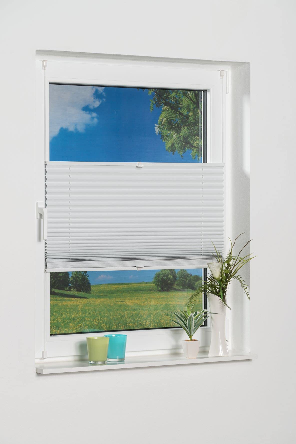 K-home Pleated Blackout Blind, Polyester, White, 110 x 130 (W x L) — image 1