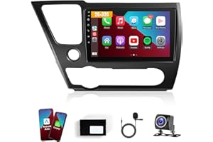 Leadfan Car Radio for Honda Civic 2013 2014 2015 2016 2017 with Wireless Carplay Android Auto, 9 Inch Touch Screen for Honda Civic Stereo, Blutooth FM GPS WiFi SWC EQ, 2G+32G