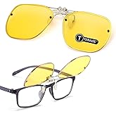 TERAISE Clip-on Night Vision Glasses Flip up Driving Glasses Men Women HD Polarized Anti Glare UV400 for Outdoor