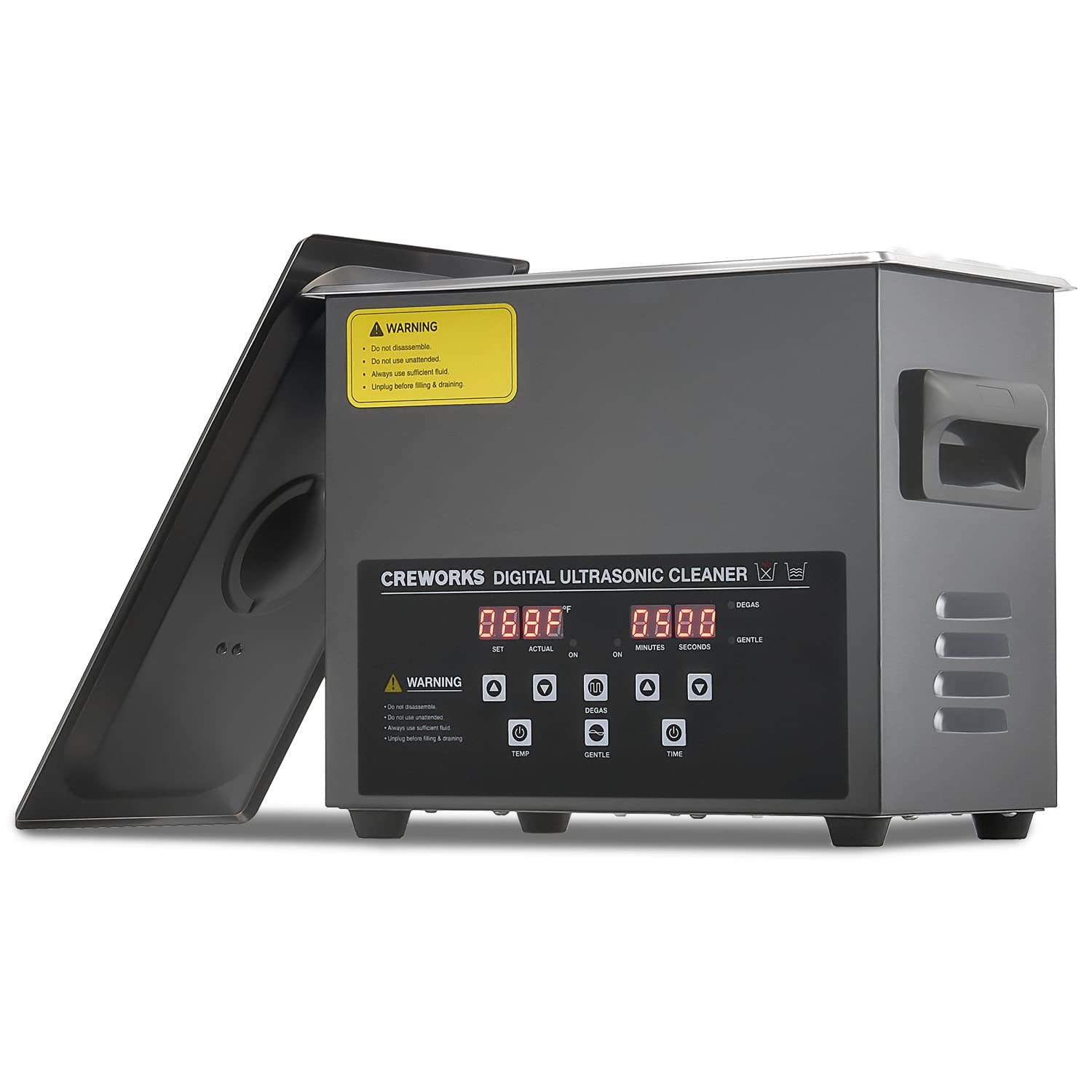 Photo 1 of CREWORKS 3L Digital Ultrasonic Cleaning Machine with Degas and Gentle Mode, 120W Ultrasonic Cleaner Machine with Heater and Timer, 0.8 gal Ultrasound Cleaner for Retainer Watch Denture Glasses More