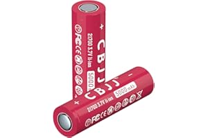 CWUU 5000mAh 21700 Rechargeable Battery, 3.7V Battery for Flashlights, Headlamps & More (2 PACK)