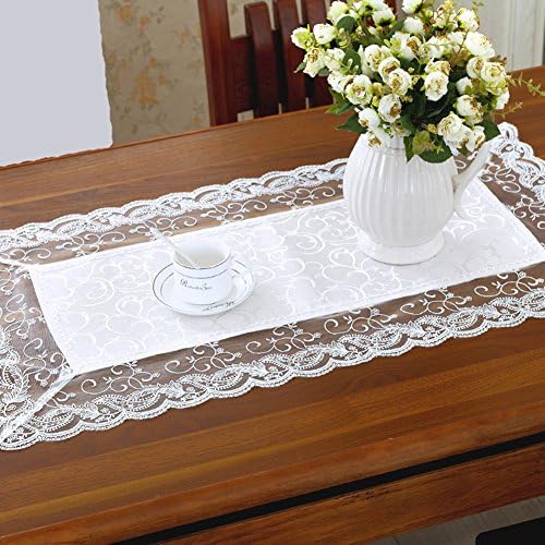 TaiXiuHome Embroidered and Cutwork Design Hollow Lace Waterproof Stain Resistant Placemats Outdoor Wedding Party Decoration approx 30 x 45cm