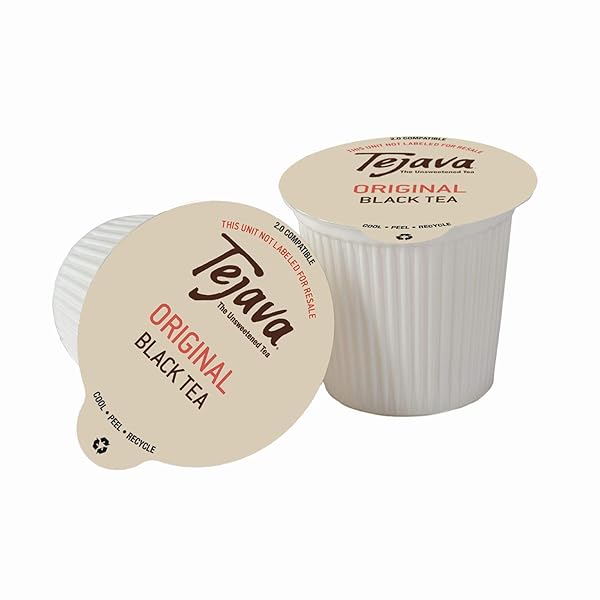 TEJAVA ORIGINAL UNSWEETENED BLACK TEA PODS, AWARD-WINNING TEA, 100% RECYCLABLE SINGLE SERVE CUPS (24 PACK)