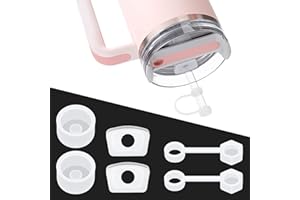 OYRLIZE 6Pcs Spill Proof Stopper Silicone for Stanley Cup 2.0 40oz/30oz Tumbler Leakproof Water Bottle Sealing Accessories with Round Top Leak Proof stopper Plug □ lid anti-leak Stopper&Straw Cap Cover