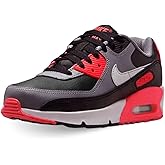 Nike Air Max 90 Big Kids' Shoes (HF6358-005, Black/Cool Grey/Bright Crimson/Photon Dust)