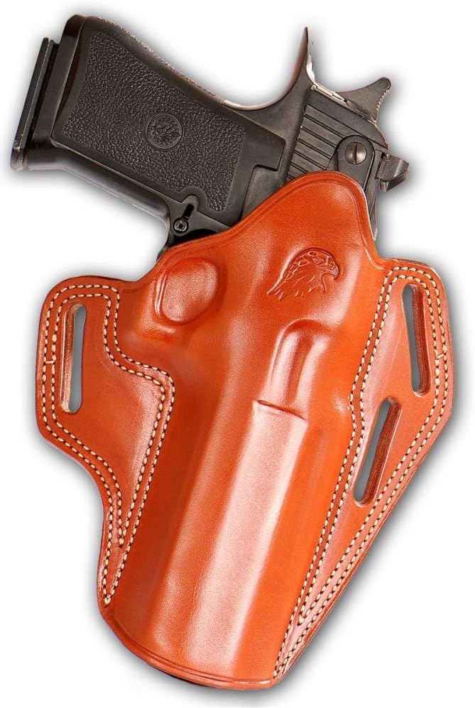 MASC HOLSTERS Premium The Ultimate Leather OWB Pancake Holster fits, Desert Eagle All Calibres with 6" Barrel, Right Hand Draw, Brown Color