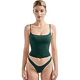 SUUKSESS Women Double Line Square Neck Tank Top Summer Y2K Going Out Basic Cami Shirt