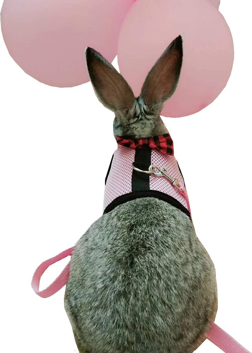 Belsun Bunny Harness with Leash Soft for Pet Rabbits and Small Animals (L, Pink)