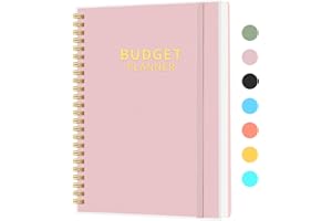 CICPAP Budget Planner - Monthly Budget Book with Expense Tracker Notebook to Manage Your Finances, Undated Finance Planner/Account Book to Take Control of Your Money, monthly budget planner 2024-2025, Pink