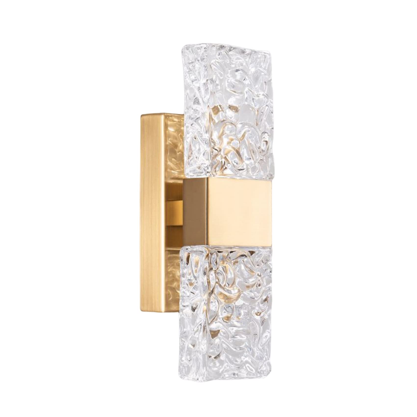 KRIPINC Water Ripple Design Crystal LED Gold Wall Lights, Up and Down Crystal Wall Sconce, for Living Room, Bedroom, Bedside, Stair (Tri-Color Light)