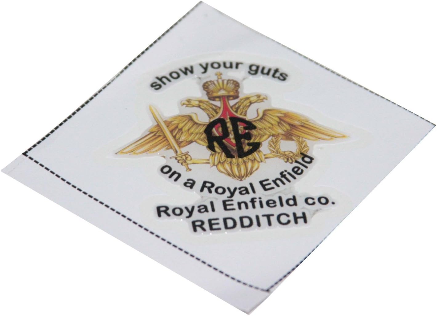 Enfield County Pair White Eagle Show Your Guts On A Royal Enfield Co Redditch Sticker Set